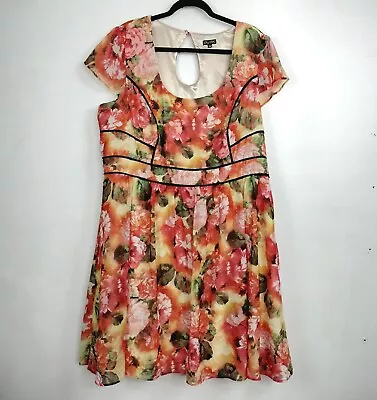 CITY CHIC Plus Size L/20 Floral Print Fit & Flare Dress Cocktail Lined A Line  • $27.99