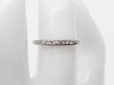 Vintage 1940s $1400 9 VS G .33ct Diamond Platinum Wedding Band Ring • $345