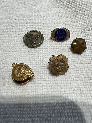 Assorted Military Pins And Pin Backs And Charm 5 Pieces.  Lot 184 • $6.99