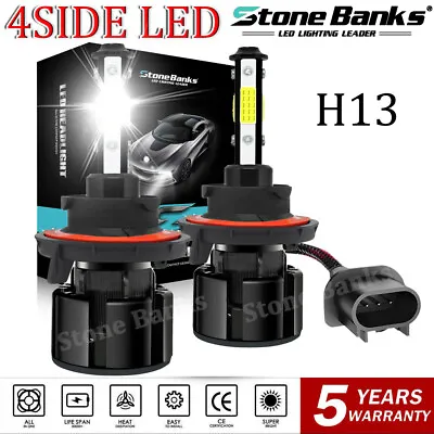 2X H13 9008 LED Headlight Super Bright Bulbs Kit 420000LM White Hi-Lo Beam 6000K • $15.29