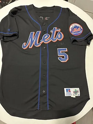 1998 John Olerud New York Mets Game Used Autograph Russell Jersey Sz 48 XL Gift • $500