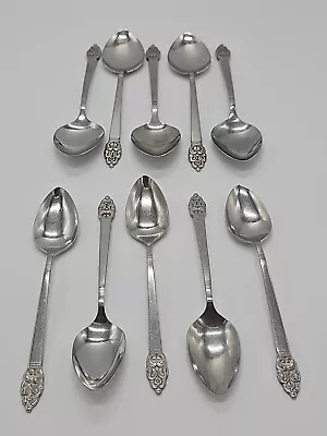 Oneida Community VINLAND Stainless 10  TABLE/SOUP SPOONS   Flatware (5 Of Each) • $16