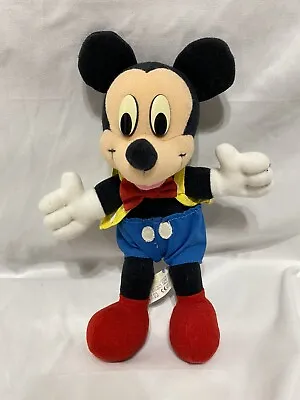 Vintage Mickey Mouse Plush By Mattel 10  Red Bow Tie Yellow Vest Stuffed Animal • $12.75