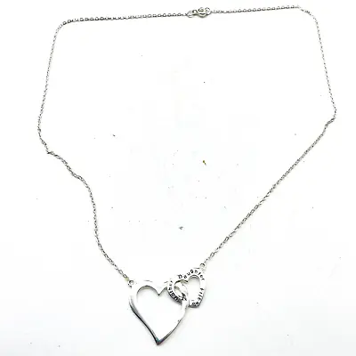 Mother Daughter Friend Pendant Necklace 925 Silver Interlocking Hearts Love • $15.99