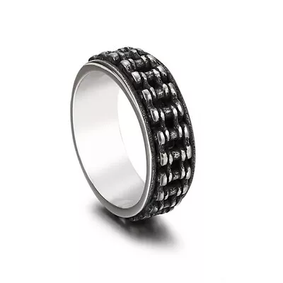 Motorcycle Chain Spinning Ring Men's Stainless Steel Biker Chain Rings Spinner • $11.98