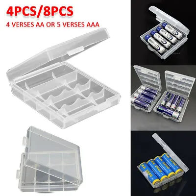 4/8Pcs Plastic Storage AA AAA Battery Box Batteries Holder Case Cover Organizer • $7.65