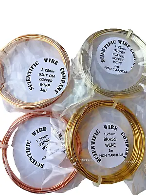 COPPER WIRE 4 COIL PACK 1.25mm 16 GAUGE 4 X 4mts Brass/gold/silver/copper • £7.49