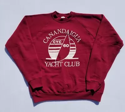 Vintage Rochester NY Red Sweatshirt Canandaigua Yacht Club Size XL 90s USA Made • $14.50