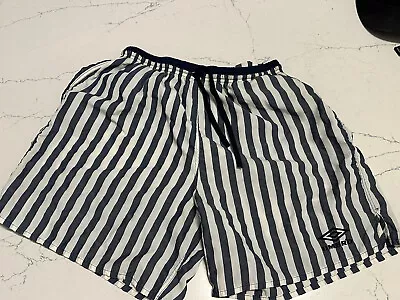 VTG Umbro Shorts Mens L Soccer Nylon Made In USA 1980s 90s NAVY BLUE & WHITE • $39.99
