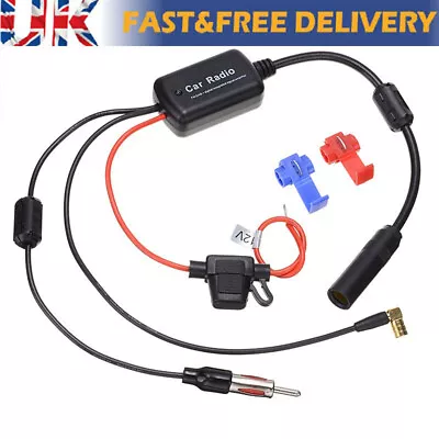 Stereo Aerial DAB AM/FM Radio Car Antenna Amplifier Splitter Signal AMP Booster • £8.49