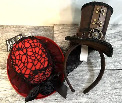 Steampunk Mini Top Hat Headband Spiderweb And Steampunk Headband Halloween • $24.99
