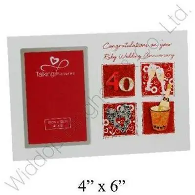 £8.98 • Buy Ruby Wedding Anniversary Photo Frame - 6  X 4   / 40th Wedding Anniversary