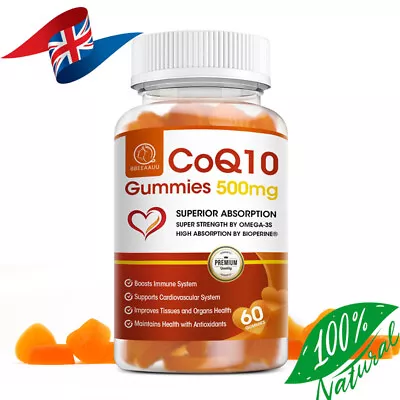 Coenzyme Q10 Gummies 500mg  Boosts Immune System Promotes Bone & Joint Health • £11.95