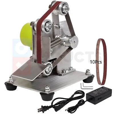 Mini Knife Making Belt Sander For Metal Working With 10PCS Grinder Belt 7 Speed • $56.99