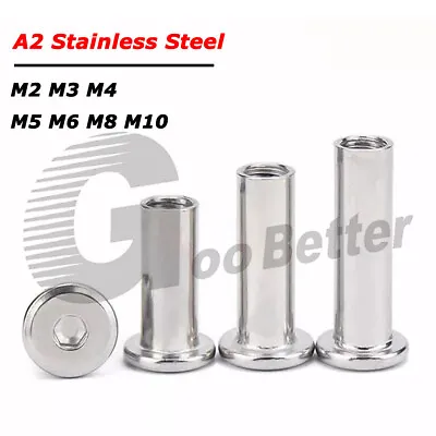 M2 - M10 Sleeve Nuts A2 Stainless Flat Head Socket Cap Nut Furniture Connector • £3.42