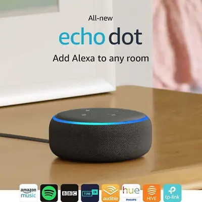 $53.95 • Buy NEW SEALED Amazon Echo Dot (3rd Gen) Smart Speaker With Alexa - Charcoal Black