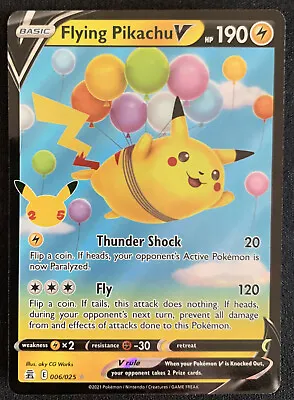 $5 • Buy Flying Pikachu V 006/025 - Celebrations - Ultra Rare Holo Pokemon Card Near Mint