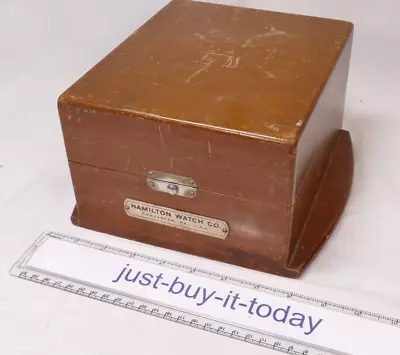 Vintage Hamilton Watch Co Wood Watch Presentation Box Wooden Watch Box Felt Line • $350