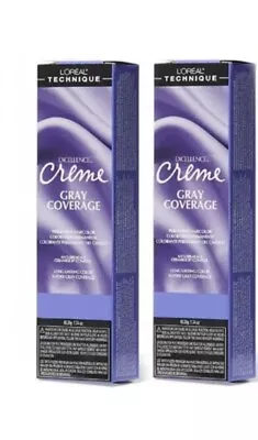 L'OREAL Excellence Creme Gray Coverage Permanent 1.74 Oz ( 2 PACKS ) • $16.62