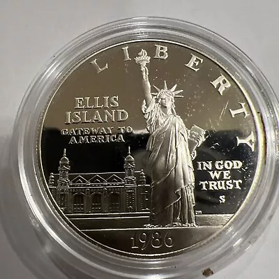 Uncirculated Proof 1986-S Ellis Island Commemorative Silver One Dollar • $89.99
