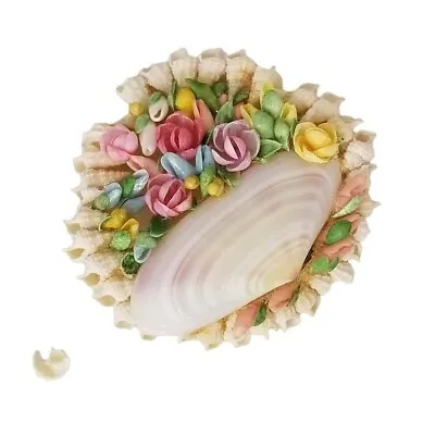 Jewelry Vintage Collectible Sailors Valentine Seashell Art Natural White Pink Sh • $27.97