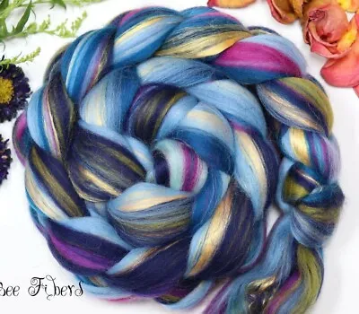 DRAGONFLY - Merino Mulberry Silk Blend Roving Combed Top Wool Roving - 4 Oz • $18.50