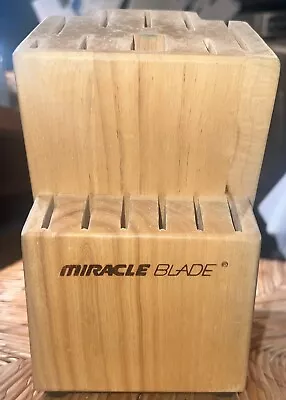 Miracle Blade Knife Block 15 Slots Solid Wood Natural Satin Finish - No Knives • $15