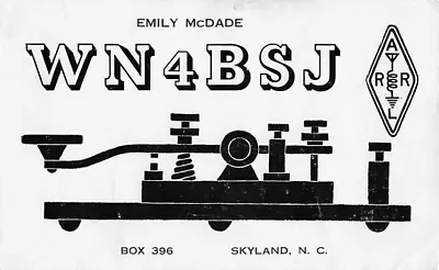 QSL Card WN4BSJ RPPC Emily McDade Skyland North Carolina • $4.99