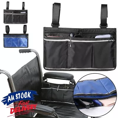 Outdoor Wheelchair Side Pouch Storage Bag Armrest Pocket Organizer Holder Hot • $16.95