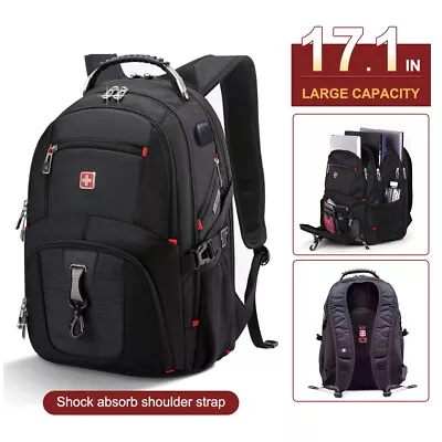 17  Swiss Gear Dustproof Laptop Backpack Travel School Bag Macbook Hiking Bag • $51.99