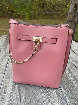 NWT MICHAEL KORS HAMILTON Legacy Rose Leather MED Messenger Crossbody Bag Purse • $99.99