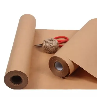 Kraft Rolls Brown 90GSM Wrapping Paper Packaging Crafting Multi-Listing • £5.79