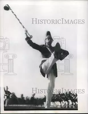 1957 Press Photo Drum Major Of The Santiago Military School Performs • $19.99