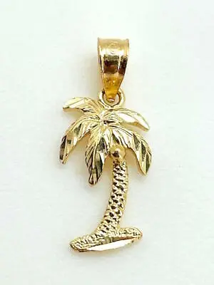 $76.30 • Buy 14K Solid Yellow Gold Palm Tree Pendant. W: 3/8”(10 Mm) L: 15/16”(24mm) C536