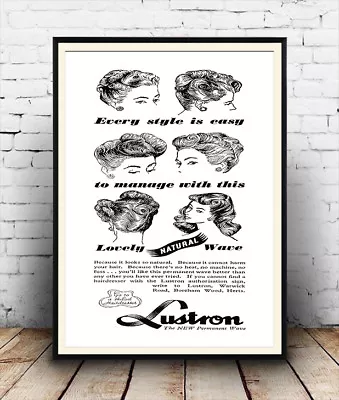 Lustron :  Vintage Hair Product Poster Reproduction • £11.69
