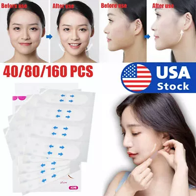 $6.48 • Buy 40/80/160 Anti Wrinkle Patches Instant Face Neck Eye Lift Face Lift V Tapes Tape