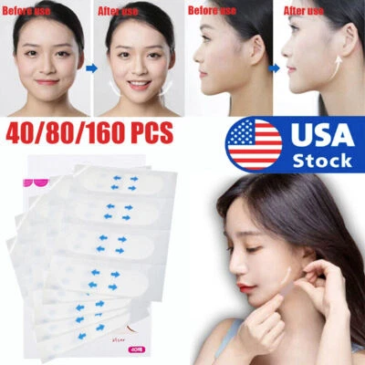 $6.48 • Buy 40/80/160 Anti Wrinkle Patches Instant Face Neck Eye Lift Face Lift V Tapes Tape