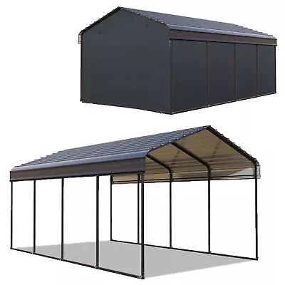 12x20'Metal Carport Garage Outdoor Canopy Heavy Duty Shelter Car Shed W/Sidewall • $1229.99