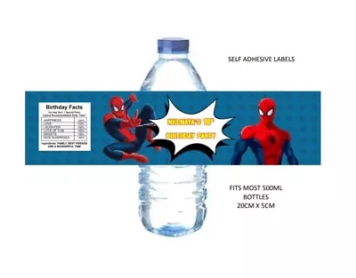 £2.10 • Buy Personalised Spiderman Birthday Fruit Shoot Water Bottle Kitkat LabelsParty Bag 