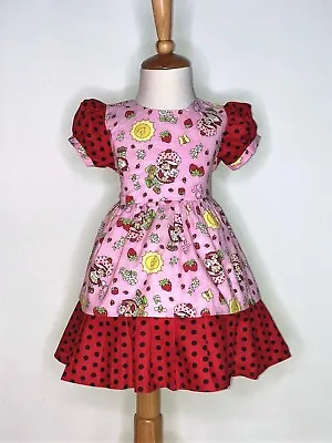 Girls Puff Sleeve  Birthday Strawberry Shortcake Dress 2t  • $24.99