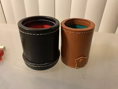 Vintage Leather Dice Cup (3) Lot & Accessories Spinner Chips Dice Look • $49.99