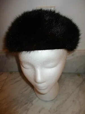 VINTAGE Mahogany MINK  Genuine FUR HAT Women’s SZ Small-Med. 23  EUC • $29.99