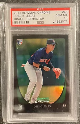 2011 BOWMAN CHROME DRAFT JOSE IGLESIAS REFRACTOR PSA 10 Boston Red Sox Detroit • $67