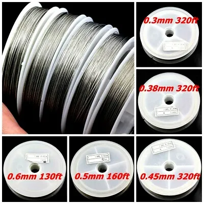 Tigertail Beading Wire Nylon-coated Stainless Steel Clear 0.3-0.6mm Strong 7 Str • $6.99