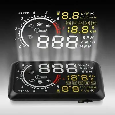 5.5 Big Screen Windshield HUD Head Up Display OBD2 EOBD L/H Speed Warning System • $54.59