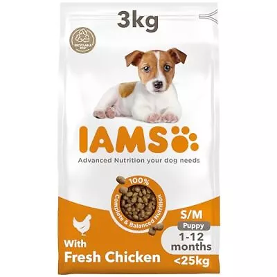 Complete Dry Dog Food For Puppy Small And Medium Breeds With Chicken 3 Kg • £12.99