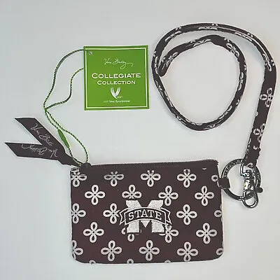 Vera Bradley ZIP ID LANYARD SET Mississippi State Bulldogs MSU Badge Holder NEW • $24.75