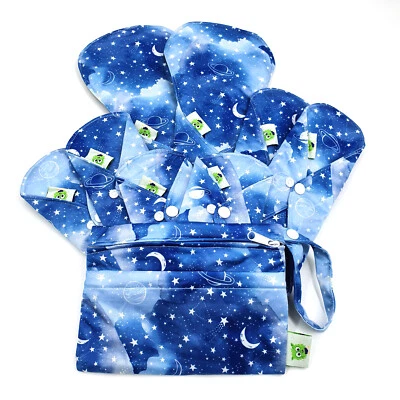 £46.61 • Buy Cloth Menstrual/ Maternity Pads Bamboo Charcoal  Mixed Size Trial Pack - Galaxy