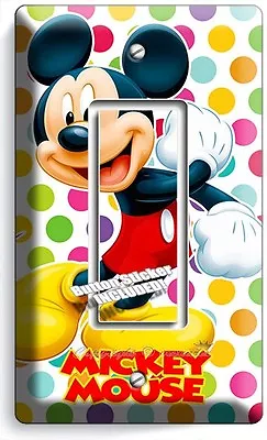 Mickey Mouse Pastel Polka Dots Single Gfci Light Switch Plate Cover Baby Nursery • $17.99