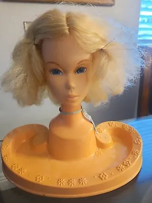 1971 Mattel Barbie Beauty Center Make Up &  Hair Styling Head Vintage Blonde • $17.99